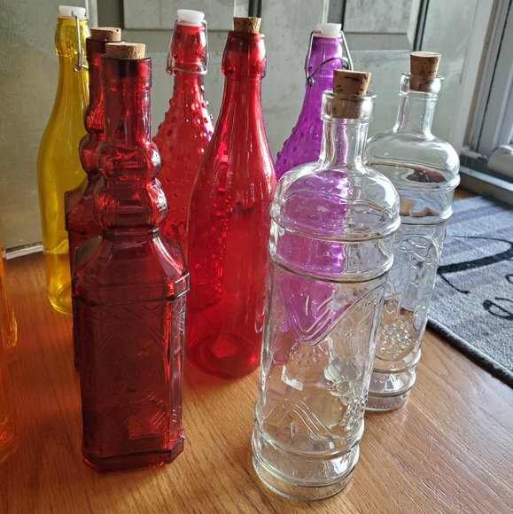 10 Glass Multicolored Bottles - Picture 4 of 4